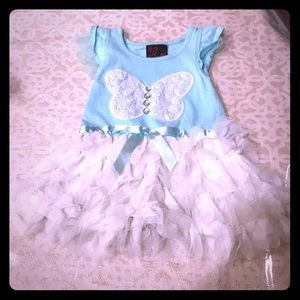 Mint Green Butterfly Dress w/ Rhinestones